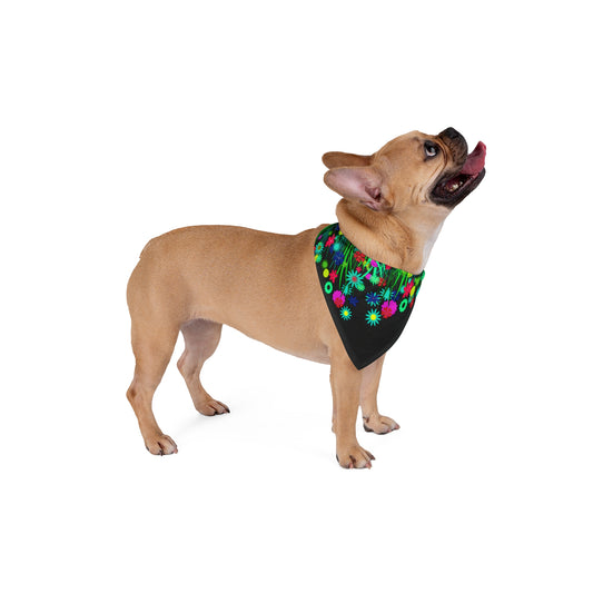 Pet Bandana - No. 301 BK - Flowers