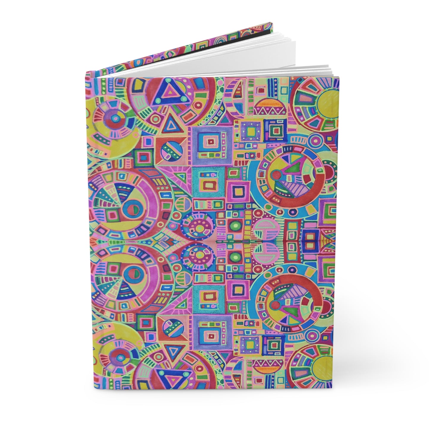 Hardcover Journal Matte (Lined) - No. 260 - Multicoloured Abstract - By Irish Artist Fiona de Lacy