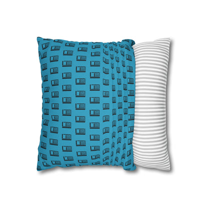 Cushion Pillow Case - No. 000TE - Black Logo on Turquoise