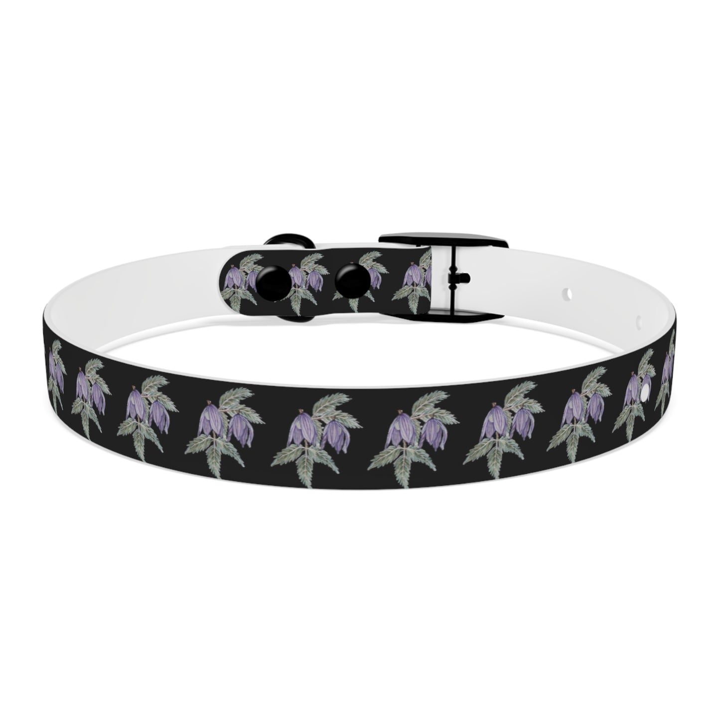 Dog Collar - No. 270 B- Purple Drop Flowers