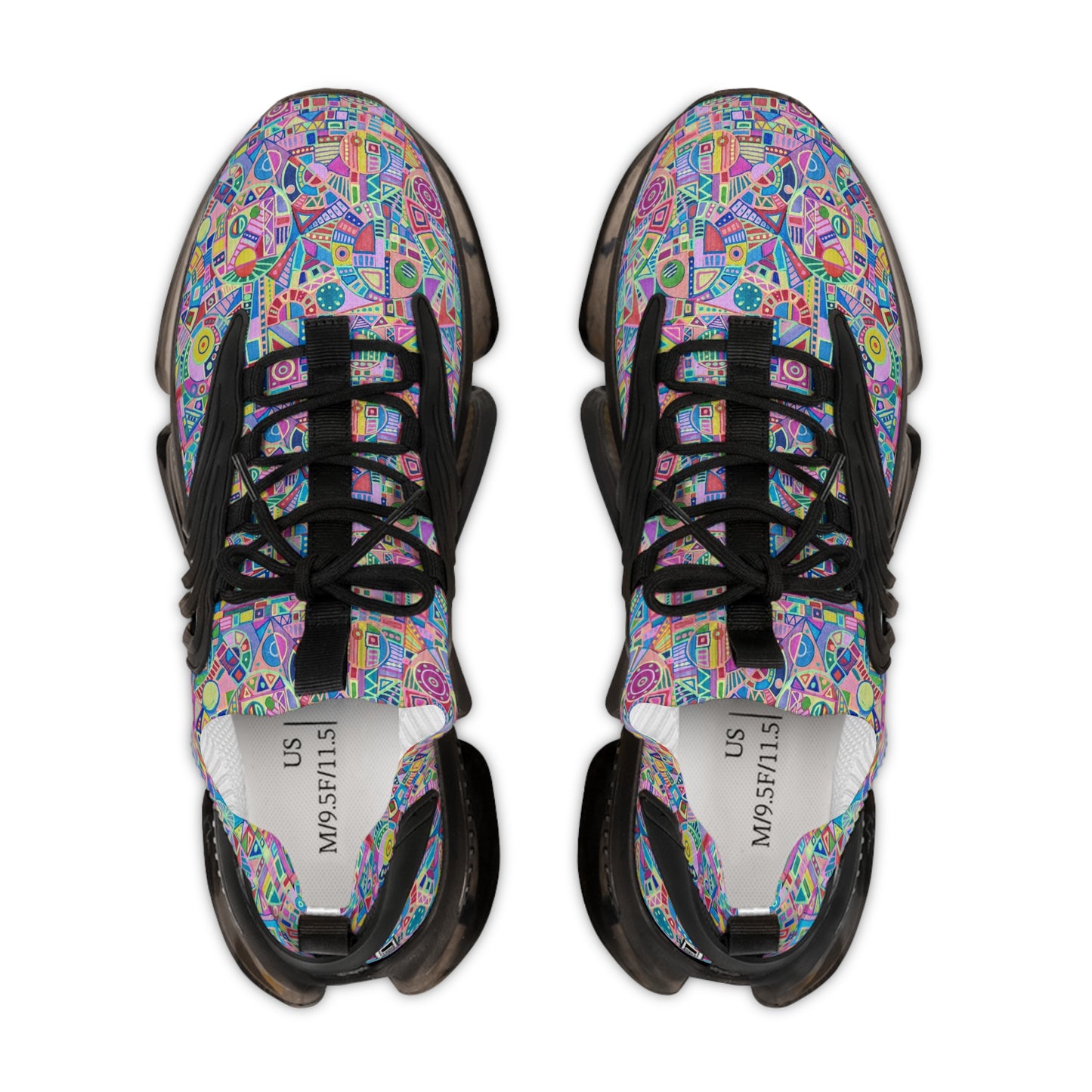 Men's Mesh Sneakers - No. 258 - Multicolour Abstract