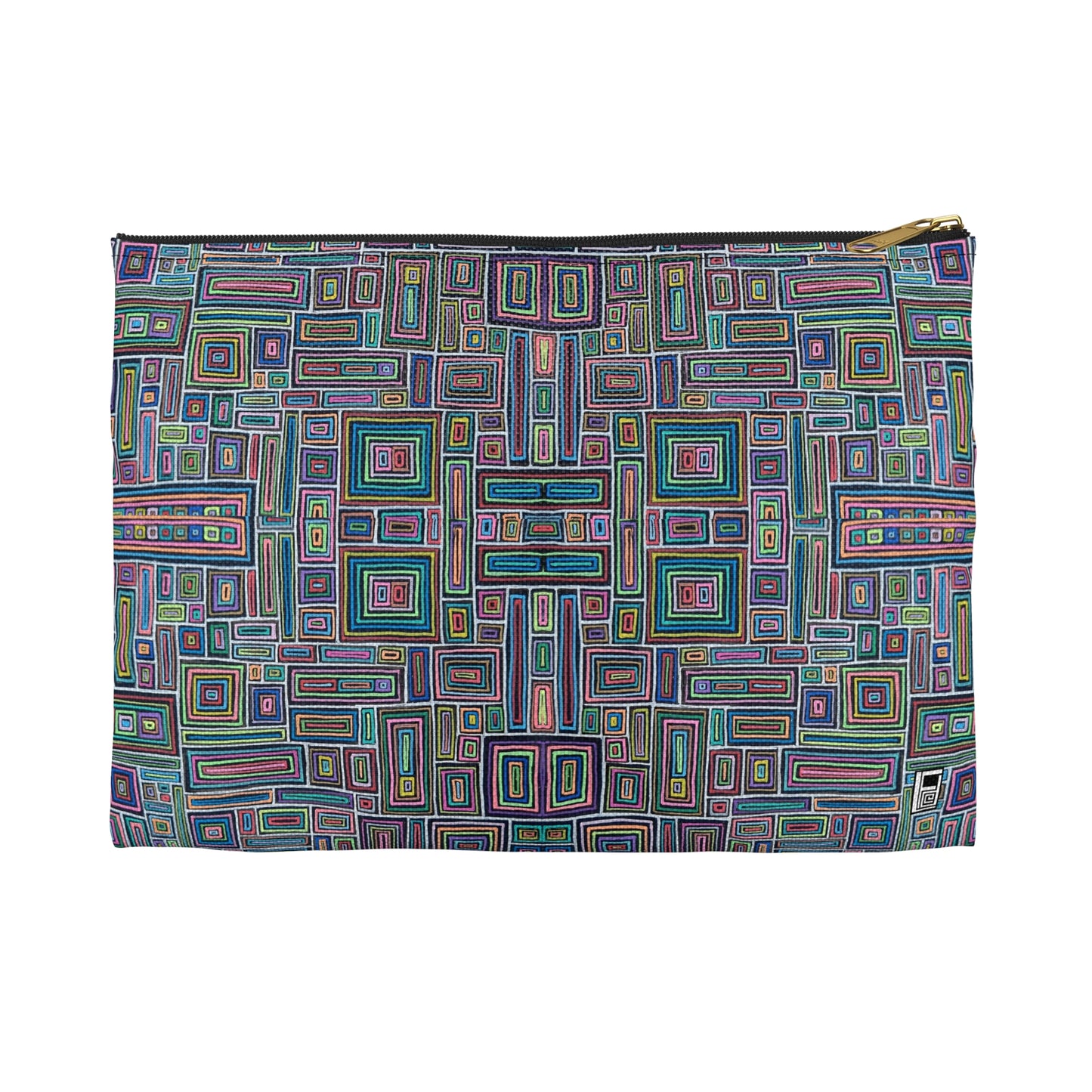 Make Up Bag - No. 253 - Rectangles on Black