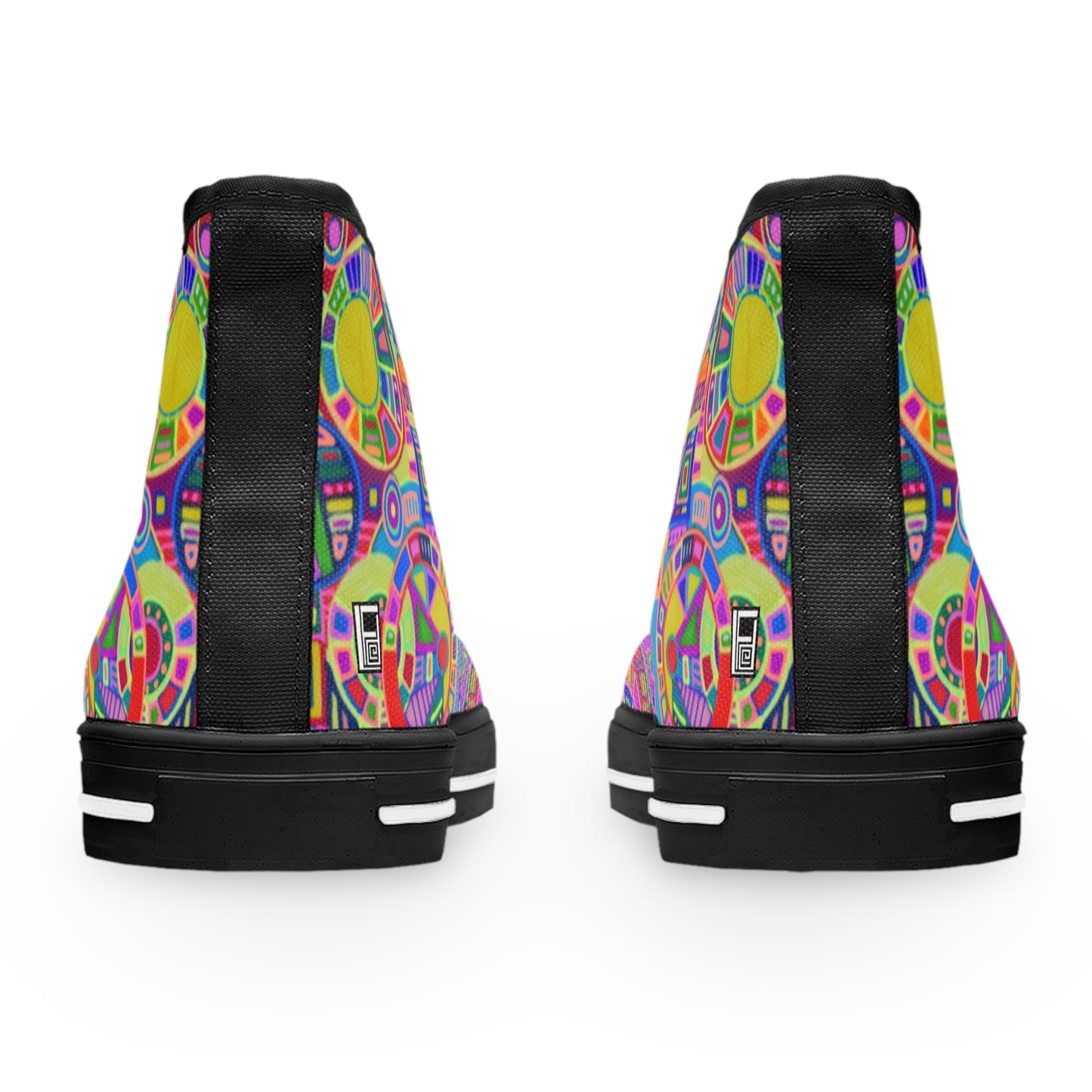 Women's High Top Sneakers - No. 260 - Multicoloured Abstract - By Irish Artist Fiona de Lacy