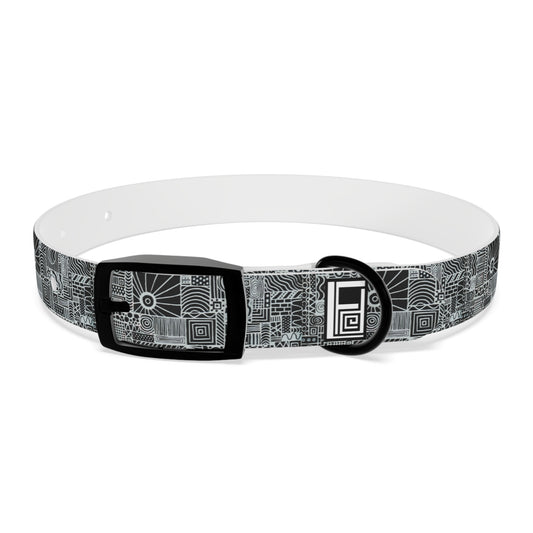 Dog Collar - No. 252 - Black & White Abstract