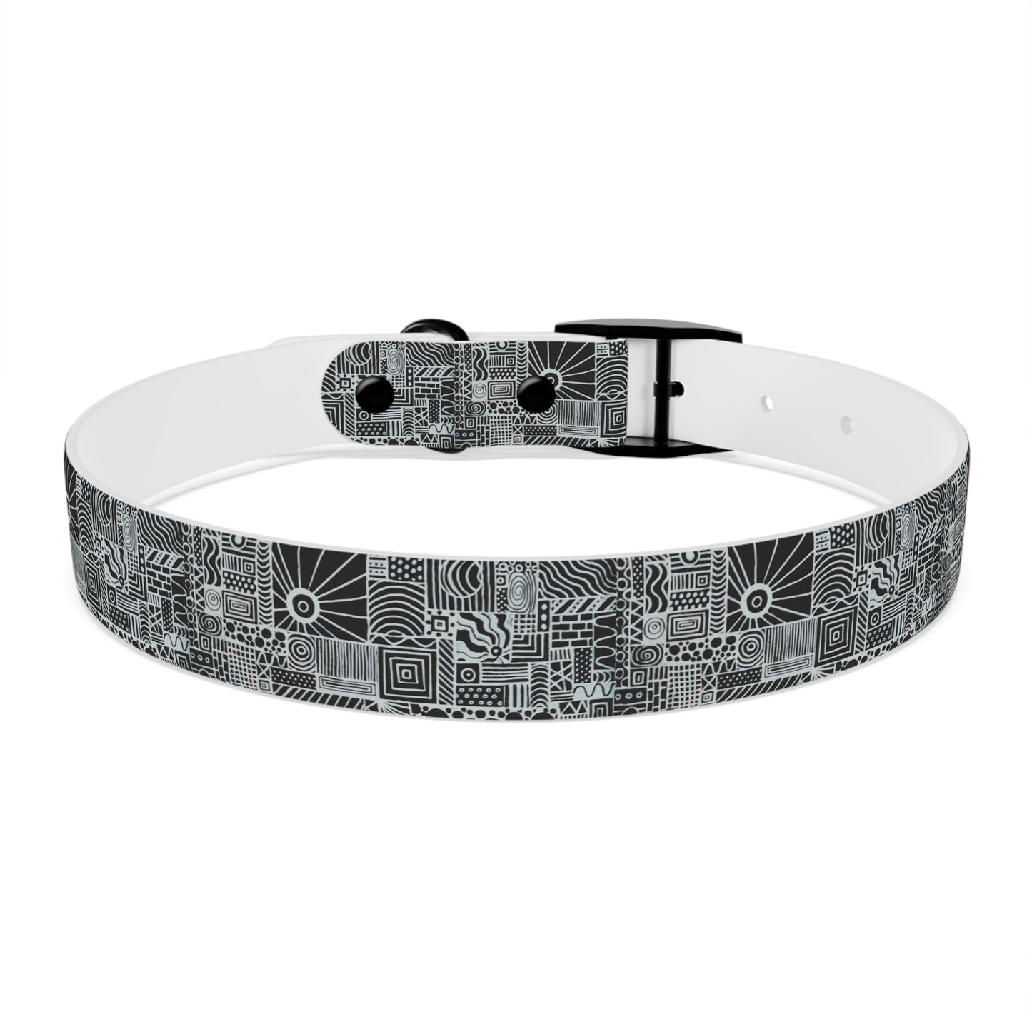 Dog Collar - No. 252 - Black & White Abstract