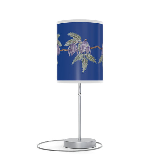 Lamp on a Stand, US|CA plug - No. 270 - Purple Drop Flowers on Navy