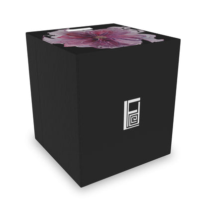 Felt Storage Box - No. 269 - Purple & Pink Flower on Black - By Irish Artist Fiona de Lacy