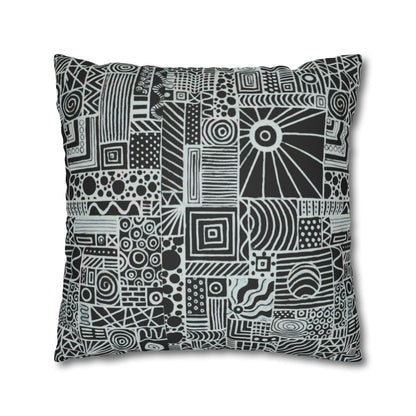 Cushion Pillow Case - No. 252 - White on Black