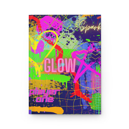 Hardcover Journal Matte (Lined) - No. 232 - 'Glow' Multicoloured Graffiti - By Irish Artist Fiona de Lacy