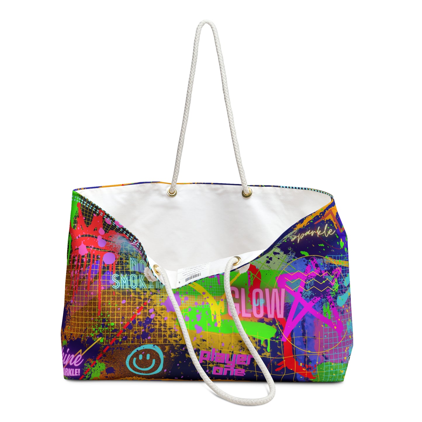 Weekender / Beach / Overnight Bag - No. 232 - 'Glow' Graffiti