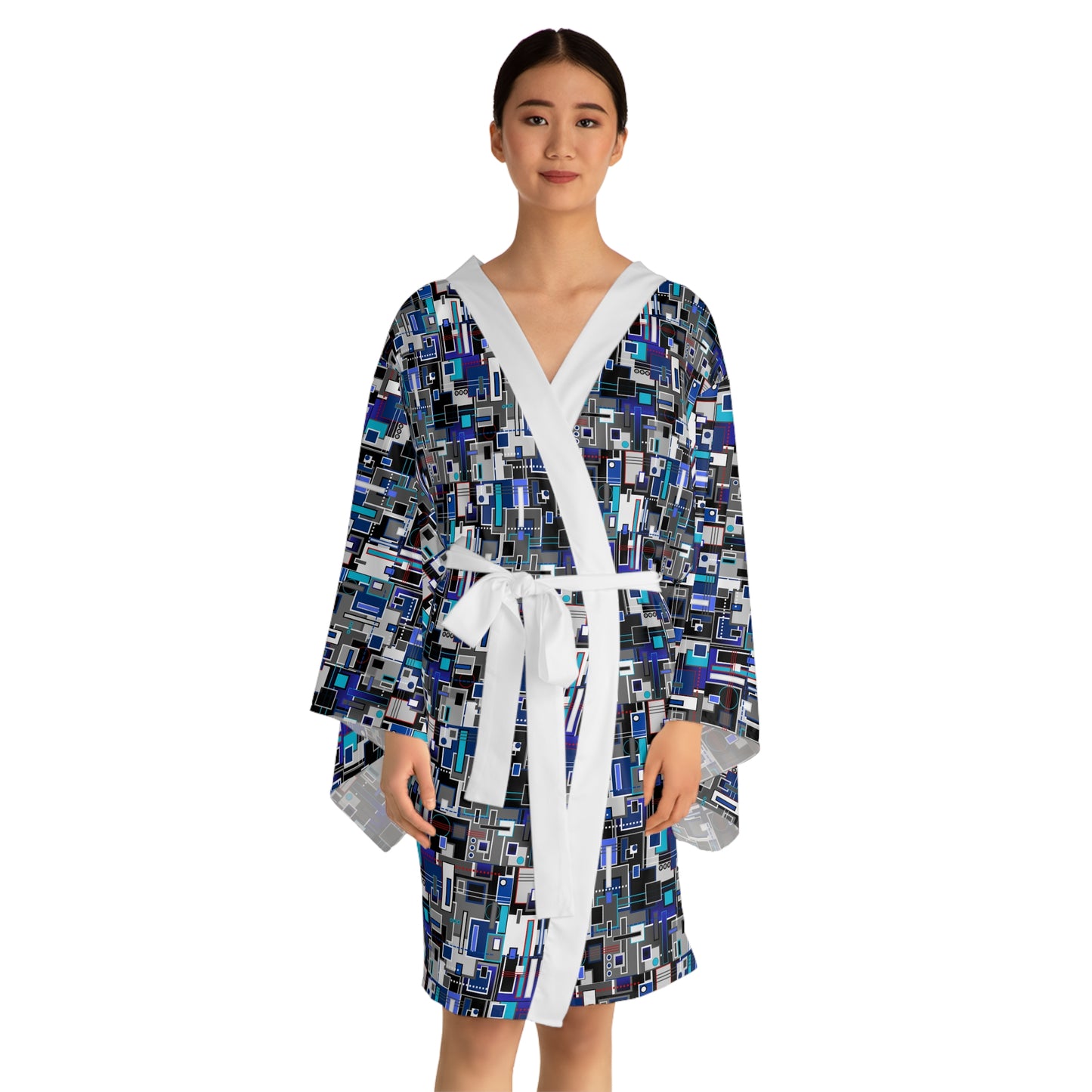 Long Sleeve Kimono Robe - No 235 - Squared 2