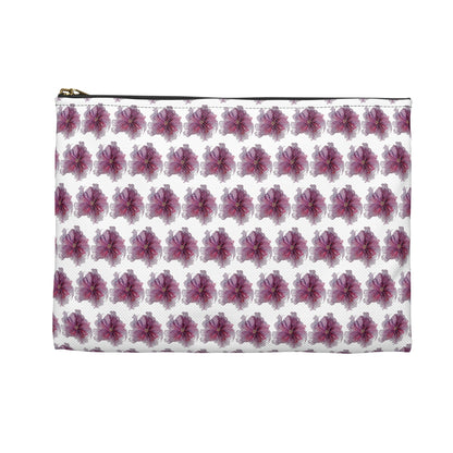 Make Up Bag - No. 269 - Purple & Pink Flower on White