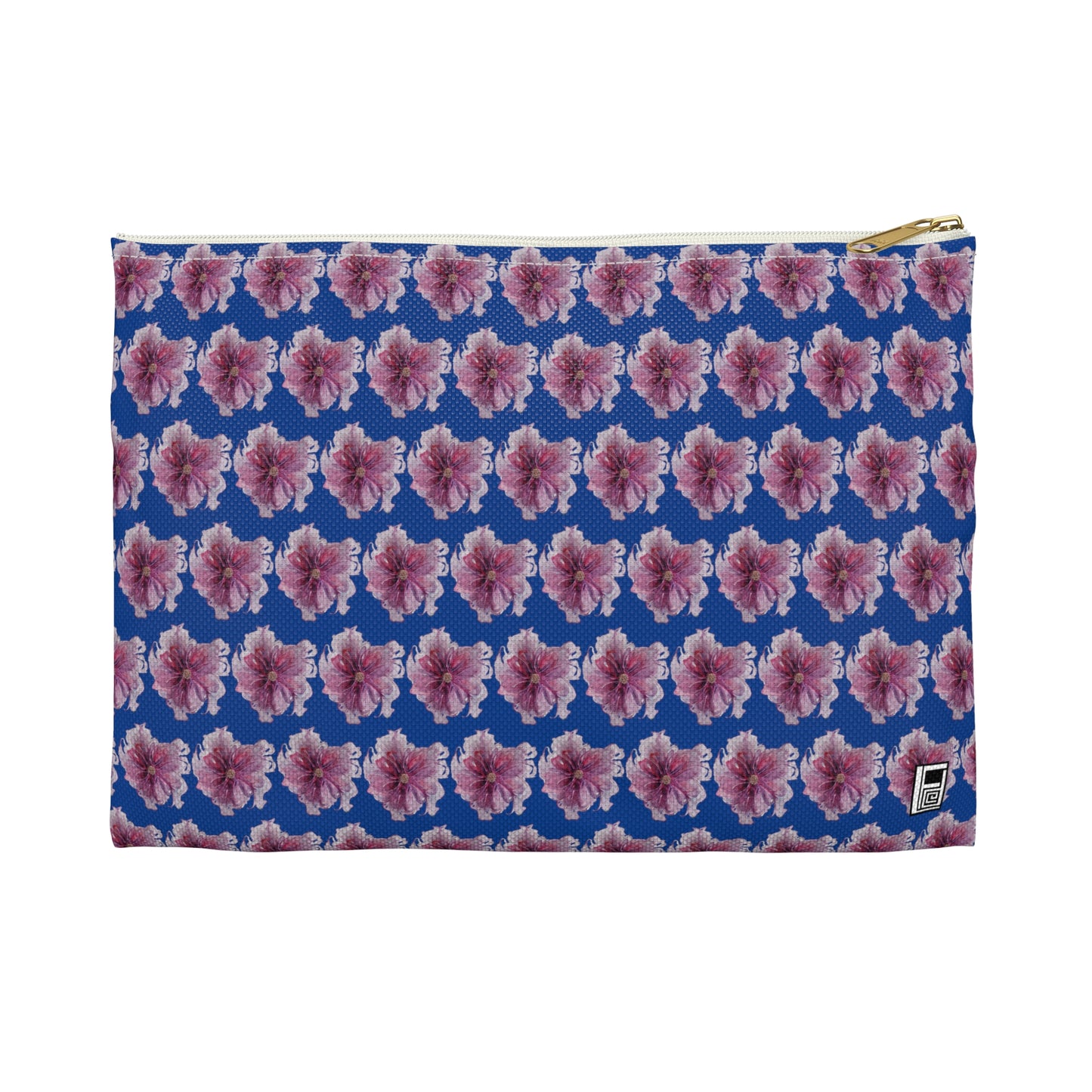 Make Up Bag - No. 269 - Purple & Pink Flower on Blue