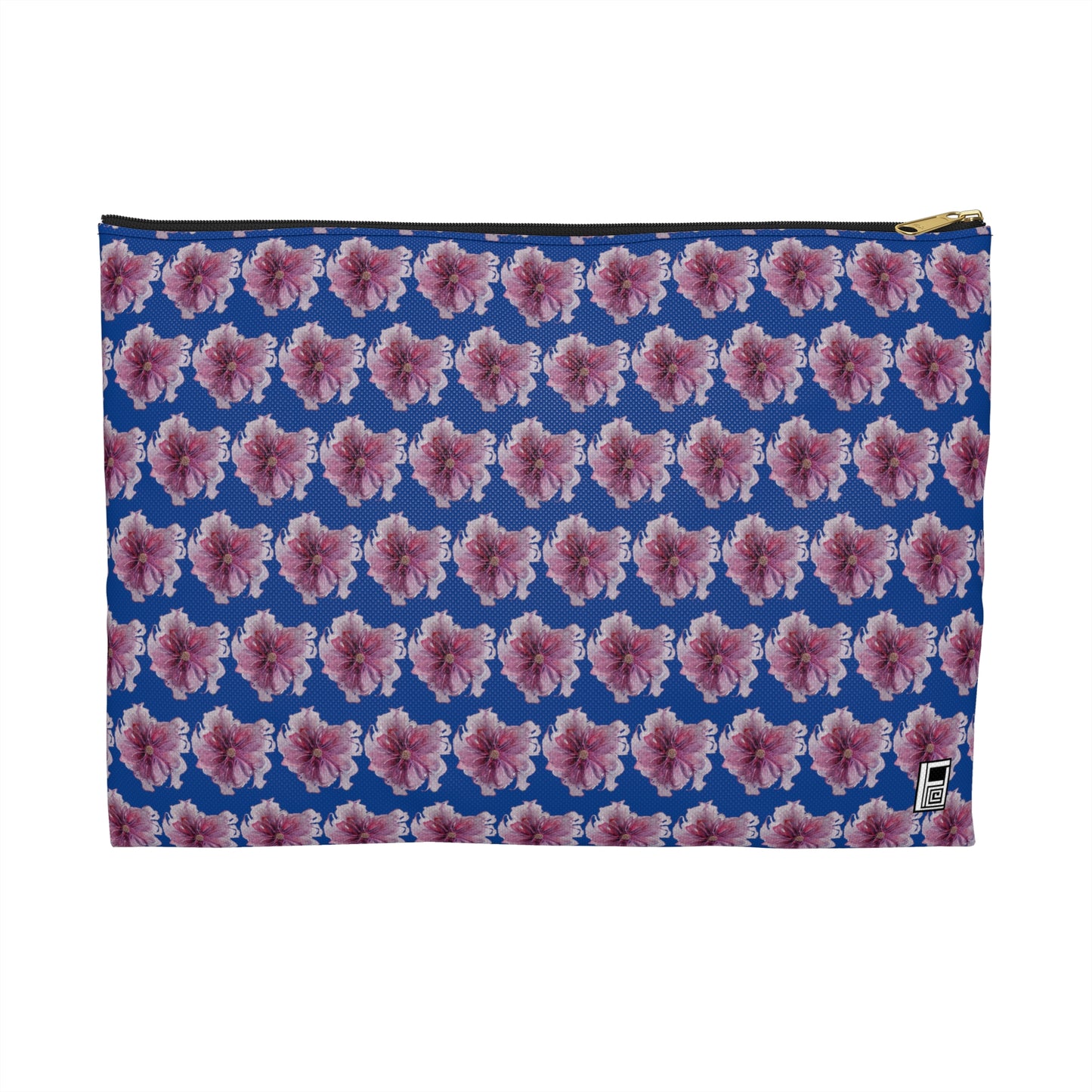 Make Up Bag - No. 269 - Purple & Pink Flower on Blue