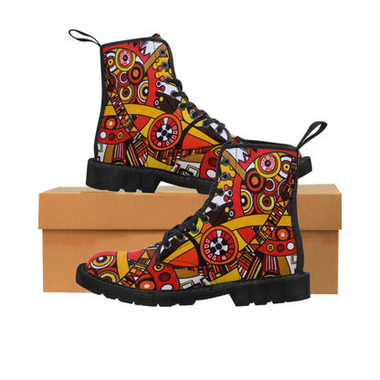 Women's Canvas Boots - No. 222 - 'Clockworks'