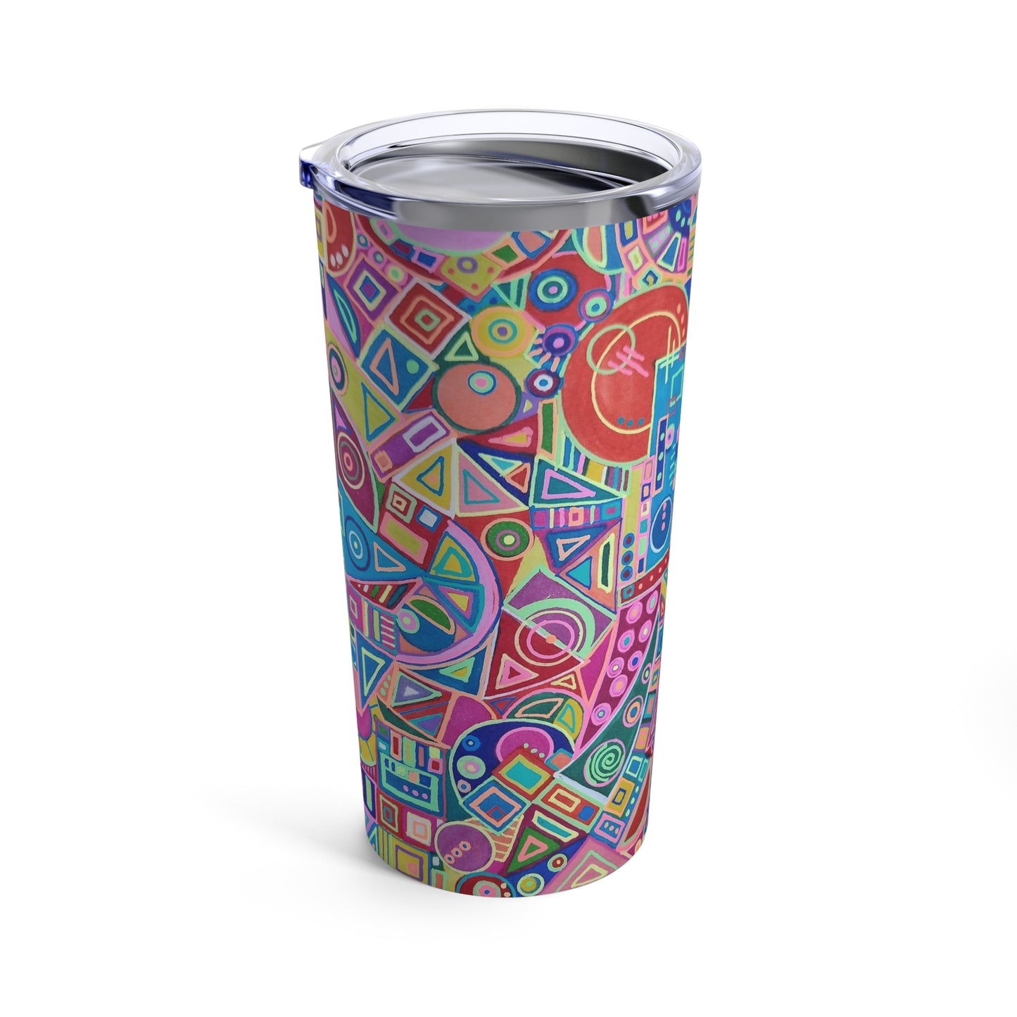 Tumbler 20oz - No.  266 Multicoloured Abstract - By Irish Artist Fiona de Lacy