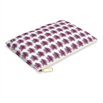 Make Up Bag - No. 269 - Purple & Pink Flower on White