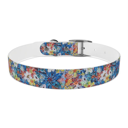 Dog Collar - No. 242 - Large Blue Flowers