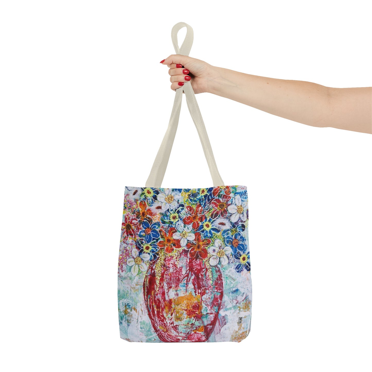 Tote Bag  - No. 245 - Flowers In Red Vase