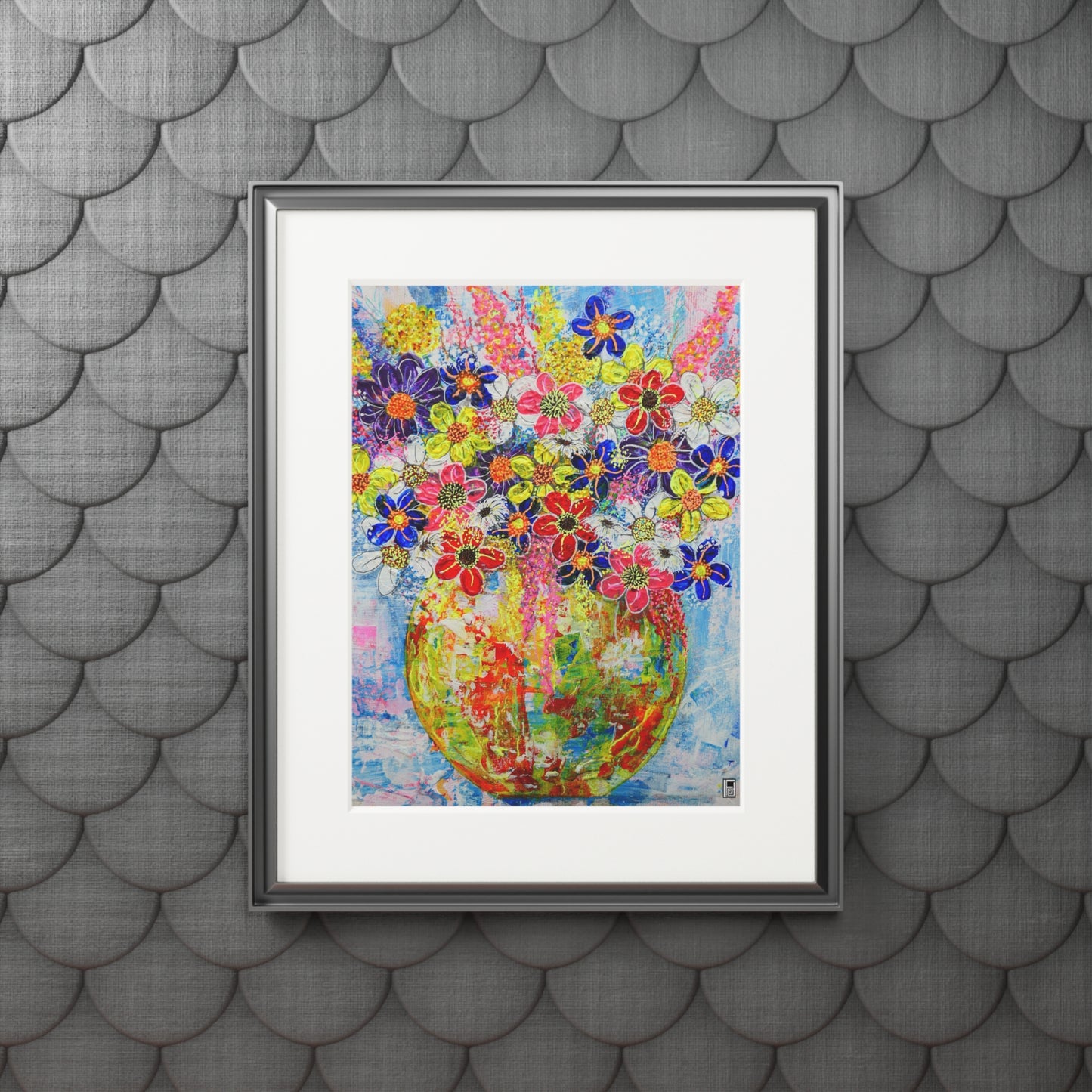 Fine Art Print (Cardboard Frame) - No. 246 - Flowers in Yellow Vase