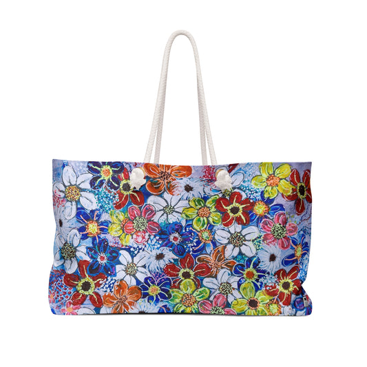 Weekender / Beach / Overnight Bag -  No. 240 - 'Flowers on Purple'