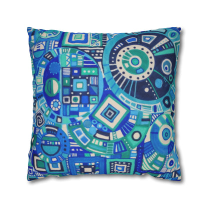 Cushion Pillow Case - No. 262 - Blue Geometric Abstract