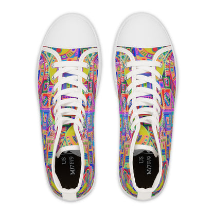 Women's High Top Sneakers - No. 260 - Multicoloured Abstract - By Irish Artist Fiona de Lacy