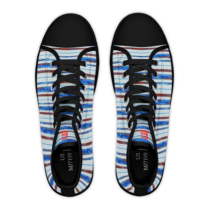 Women's High Top Sneakers, No. 140 -  'Thin Blue Line' - Designed by Irish Artist Fiona de Lacy