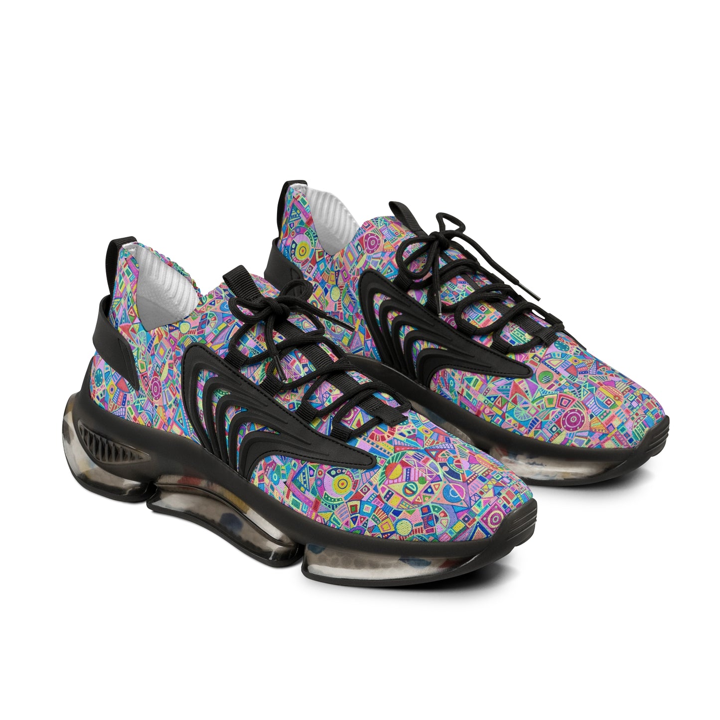 Men's Mesh Sneakers - No. 258 - Multicolour Abstract