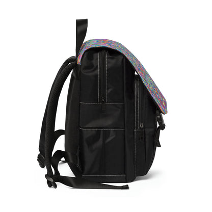 Casual Shoulder Backpack,  No. 258 A Multicoloured Abstract -  By Irish Artist Fiona de Lacy