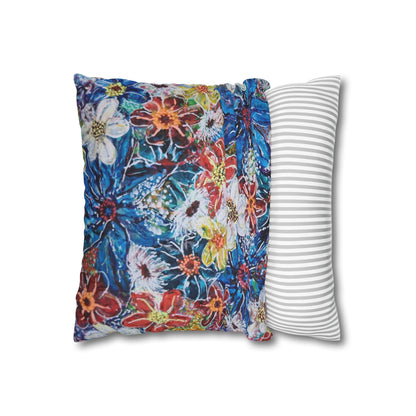 Cushion Pillow Case - No. 242 -  Large Blue Flowers