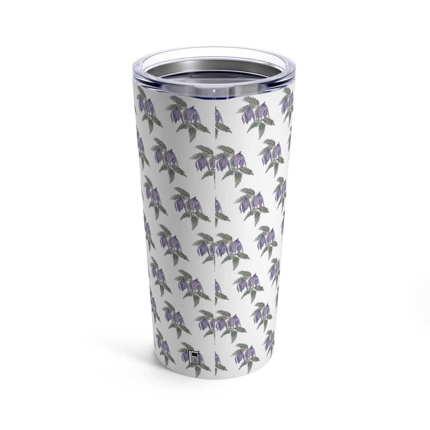 Tumbler 20oz - No.  270 Purple drop flowers - By Irish Artist Fiona de Lacy