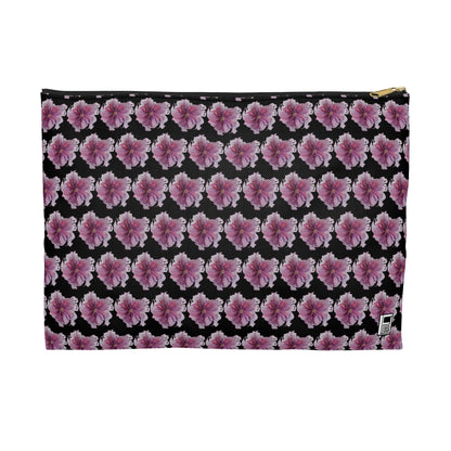 Make Up Bag - No. 269 - Purple & Pink Flower on Black