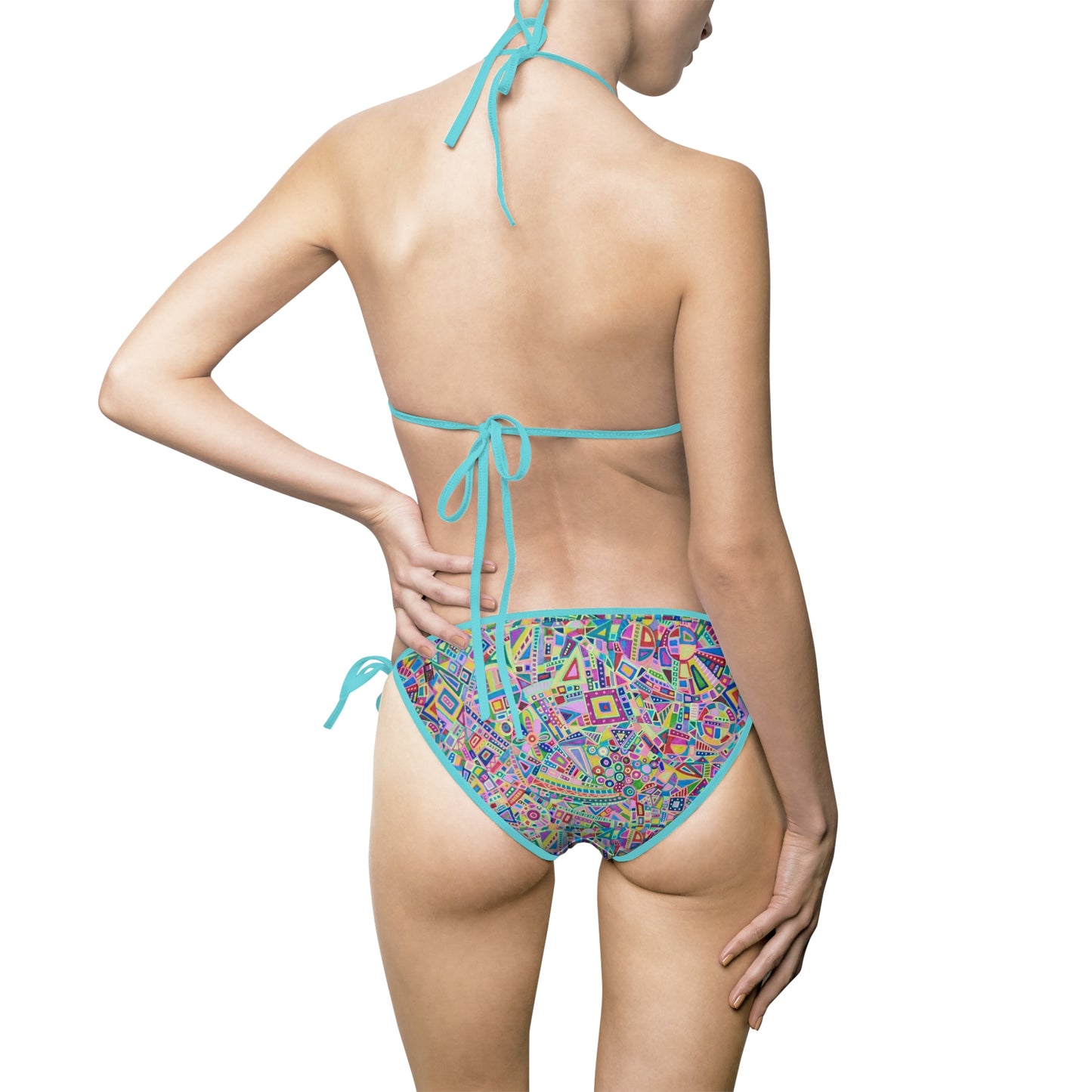 Women's Bikini Swimsuit - No. 159 - Multicoloured Abstract