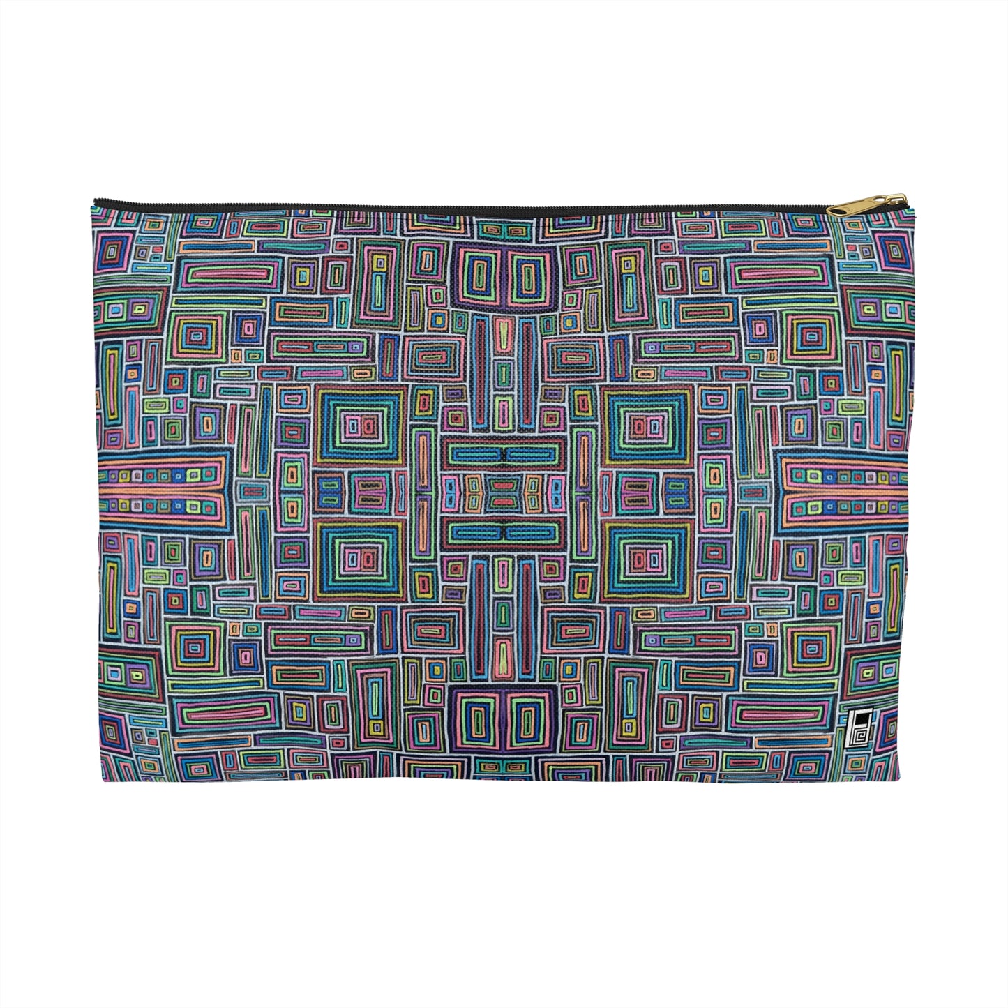 Make Up Bag - No. 253 - Rectangles on Black
