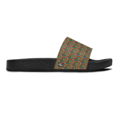 Women's Slide Sandals - No. 303 - Multicoloured Abstract - By Irish Artist Fiona de Lacy