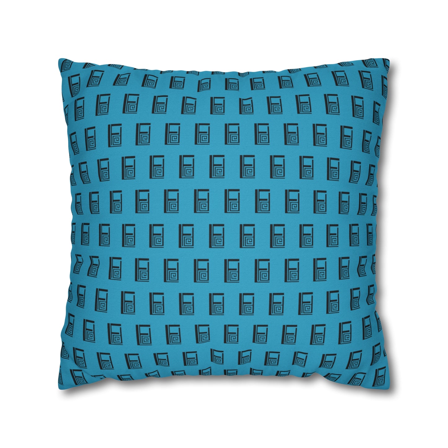 Cushion Pillow Case - No. 000TE - Black Logo on Turquoise