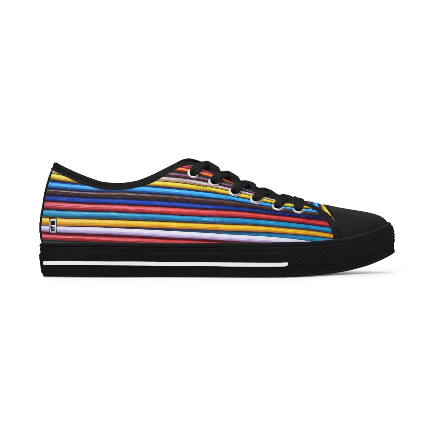 Women's Low Top Sneakers - No. 309 - Multicoloured Lines - By Irish Artist Fiona de Lacy