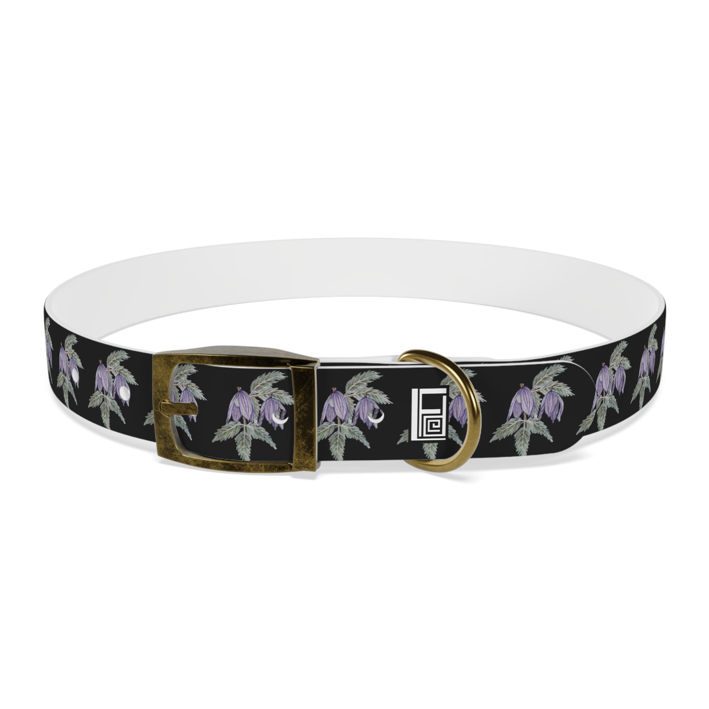 Dog Collar - No. 270 B- Purple Drop Flowers