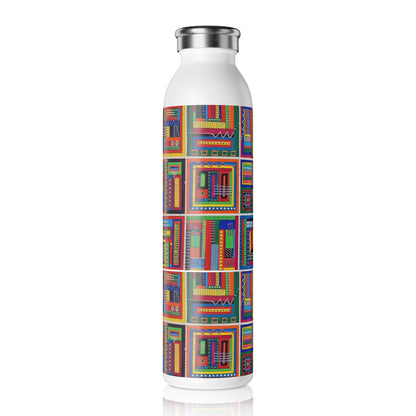 Slim Water Bottle - No. 156 - 'It's Complicated' - By Irish Artist Fiona de Lacy - Multicoloured