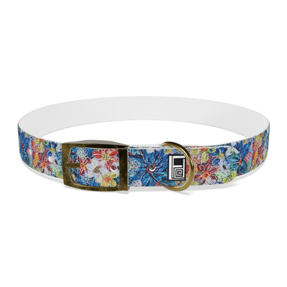 Dog Collar - No. 242 - Large Blue Flowers