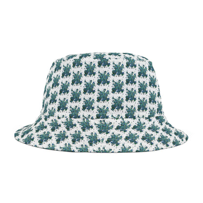 Bucket Hat  - No. 146 - Bird of Paradise on White - By Irish Artist Fiona de Lacy