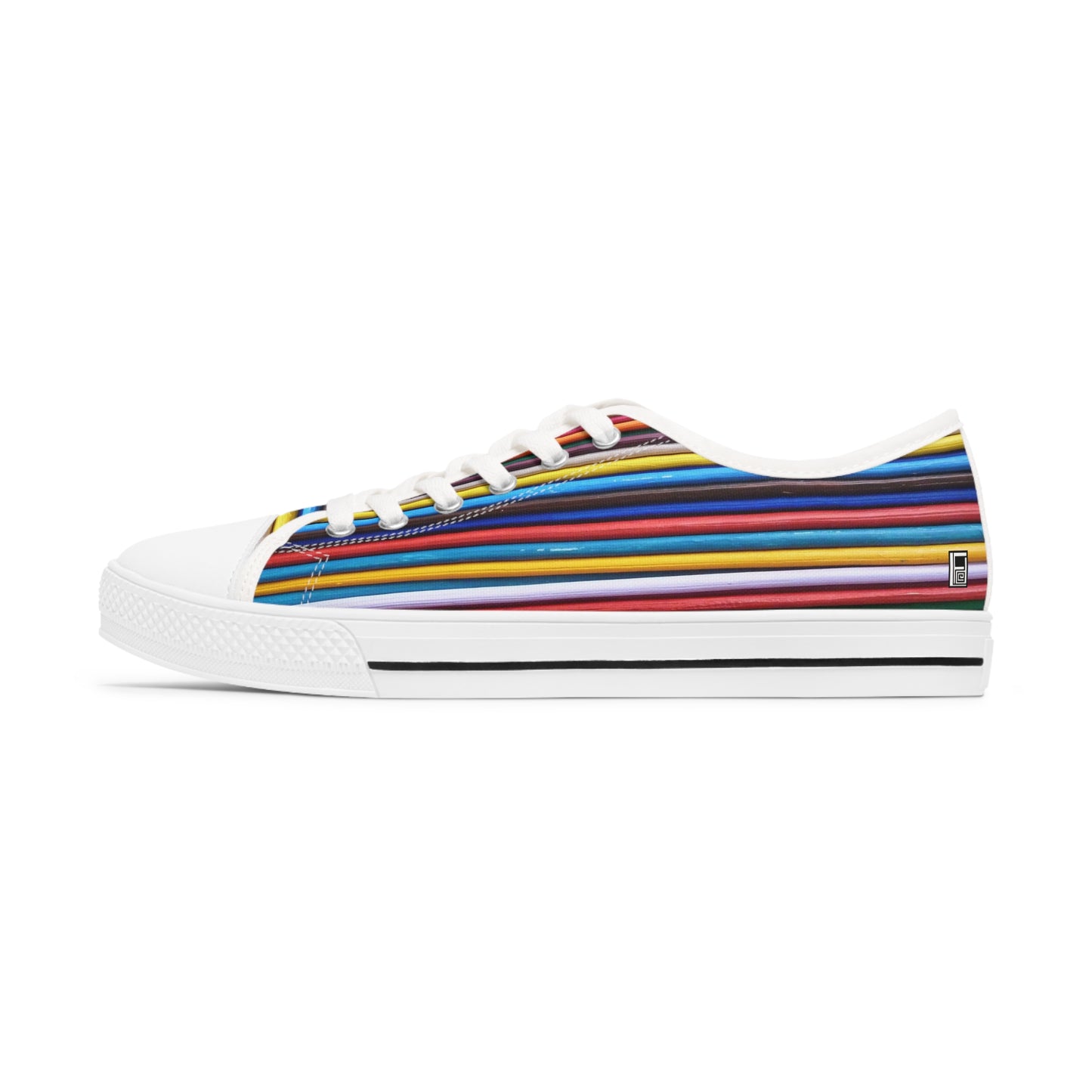Women's Low Top Sneakers - No. 309 - Multicoloured Lines - By Irish Artist Fiona de Lacy