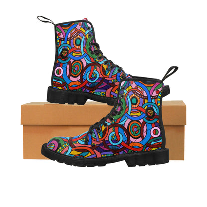 Women's Canvas Boots -  No. 221 - 'Interlinked'