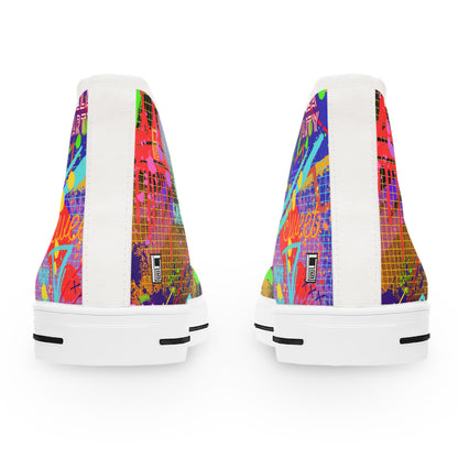 Women's High Top Sneakers - No. 232 - Graffiti - 'Glow'  - By Irish Artist Fiona de Lacy