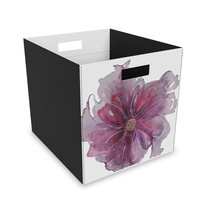 Felt Storage Box - No. 269 - Purple & Pink Flower - By Irish Artist Fiona de Lacy