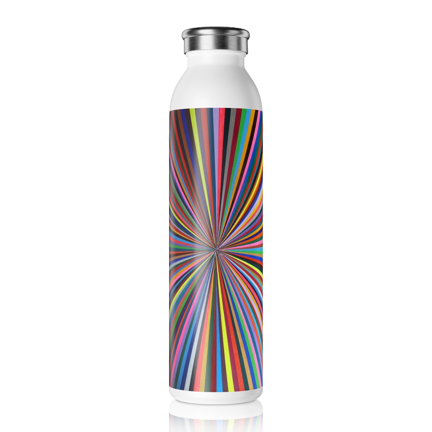 Slim Water Bottle - No. 205 'Spectrum' - By Irish Artist Fiona de Lacy - Multicoloured