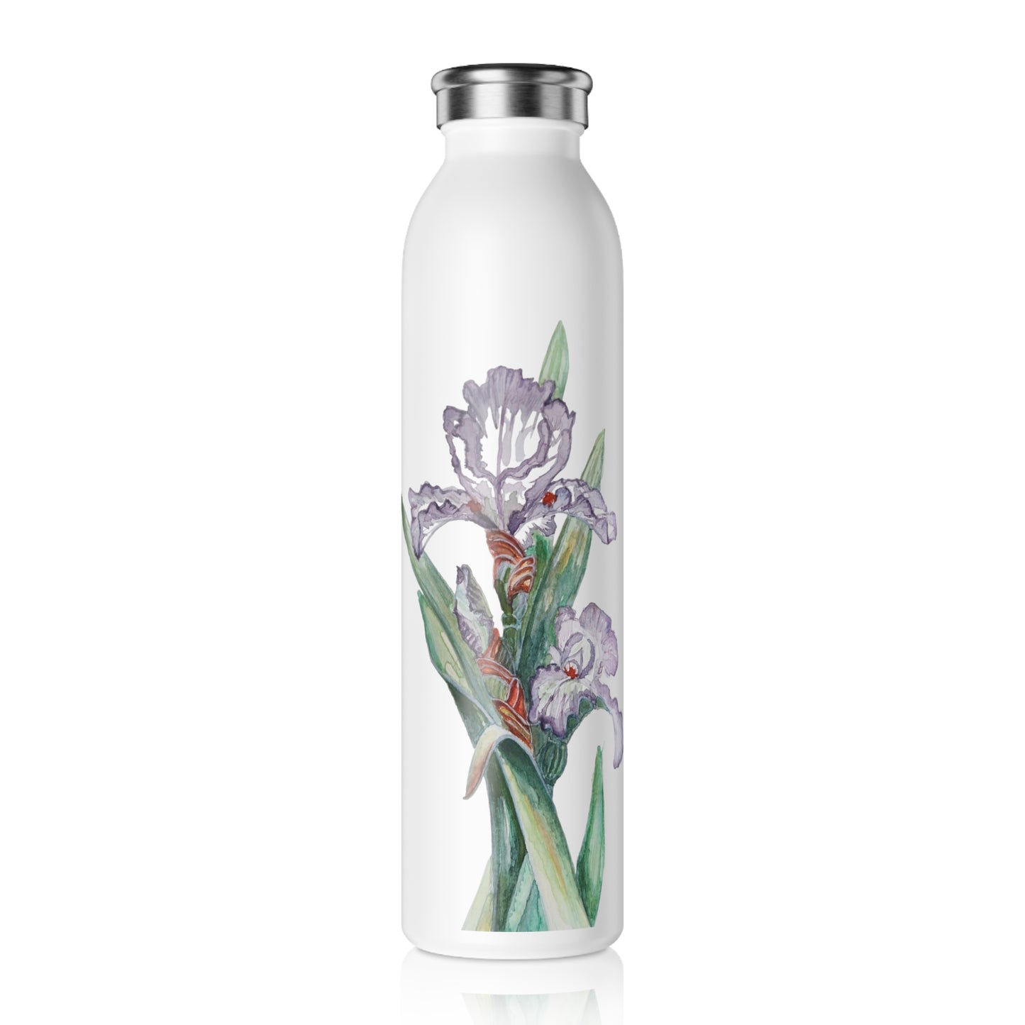 Slim Water Bottle - No. 277 - Orchid - By Irish Artist Fiona de Lacy