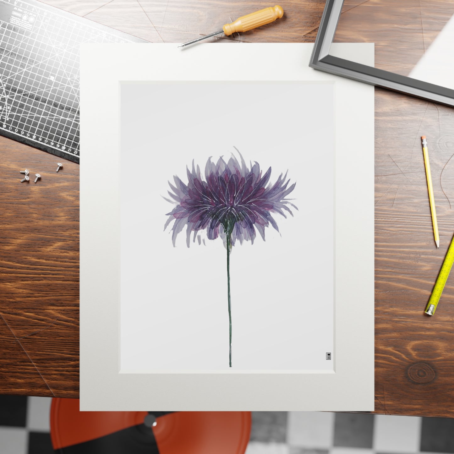 Fine Art Print (Cardboard Frame) - No. 268 - Purple Flower