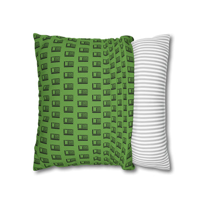 Cushion Pillow Case - No. 000GN - Black Logo on Green